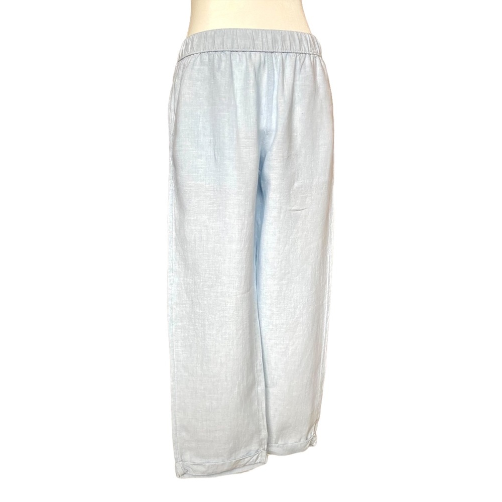 Rachel Roy Women’s cropped blue linen pull-on pants - Sz S